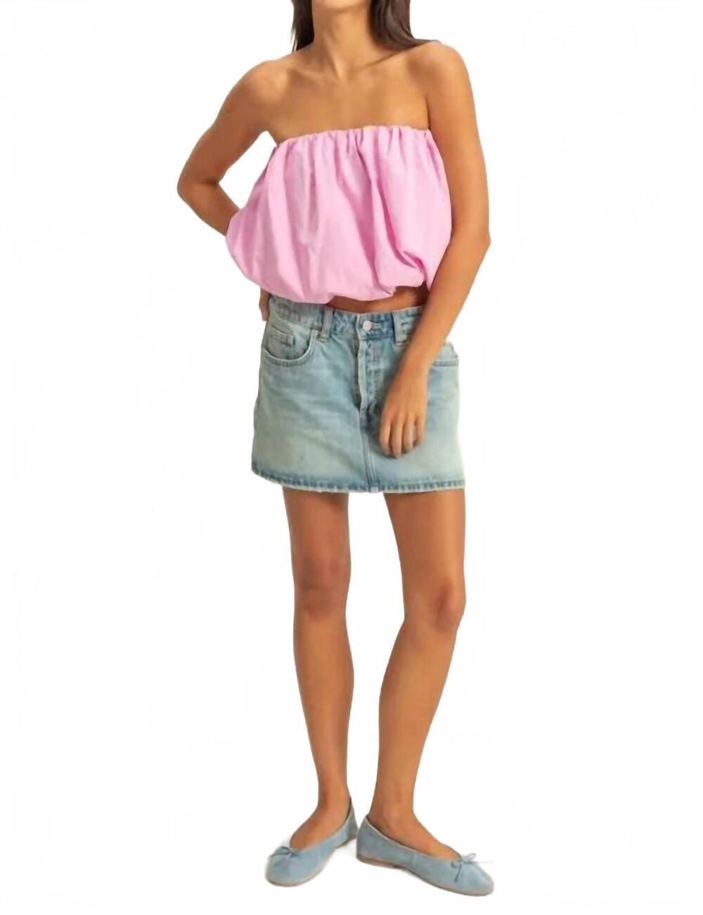 NEW WISHLIST bubble crop top in light pink